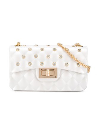 Shop white Monnalisa studded quilted shoulder bag with Express Delivery - Farfetch