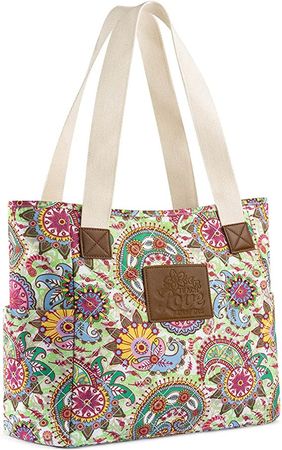 Amazon.com | Women Tote Bag - Laptop Tote Bag with Zipper Pocket Lightweight Shoulder Bag Handbag for Work, School, Gym, Beach, Travel | Travel Totes