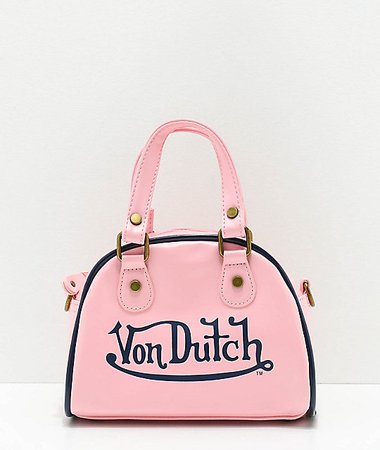 Von Dutch Light Pink Bowling Bag Purse | Zumiez