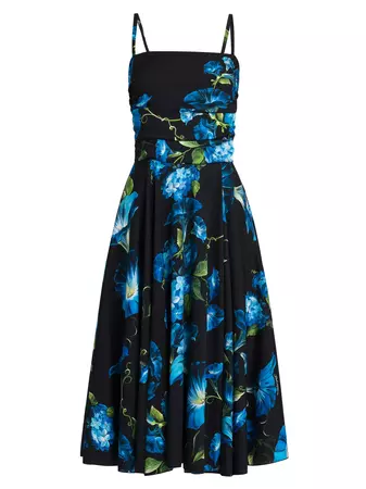 Shop Dolce&Gabbana Floral Charmeuse Silk-Blend Midi-Dress | Saks Fifth Avenue