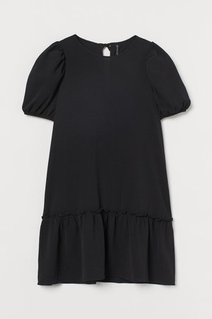 Puff-sleeved Dress idea tunic top - Black - Ladies | H&M US