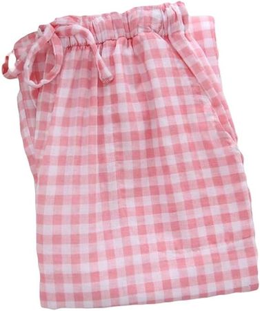 Amazon.com: Pink Plaid Pajama Pants Women Cotton Loungewear Pyjamas Pants Loose Pajama Bottoms : Clothing, Shoes & Jewelry