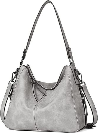 Amazon.com: CLUCI Purses and Handbags for Women Leather Hobo Tote Fashion Ladies Crossbody Large Bucket Shoulder Bag Vintage Two Toned Grey : Clothing, Shoes & Jewelry