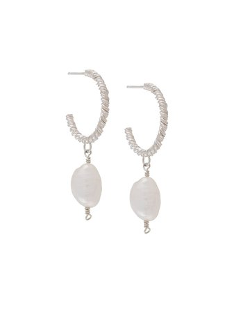 Natalie Perry charm detail hoop earrings - FARFETCH