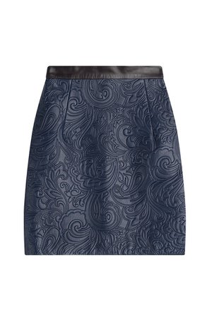 MARY KATRANTZOU | Embossed Leather Mini Skirt In Blue