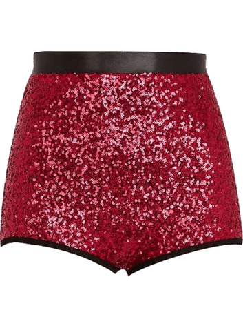 red sparkly shorts