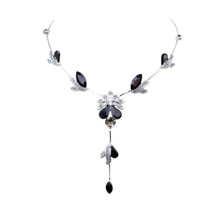 Black floral necklace