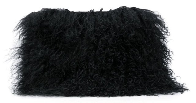 BROTHER VELLIES Black Shearling Fur Clutch