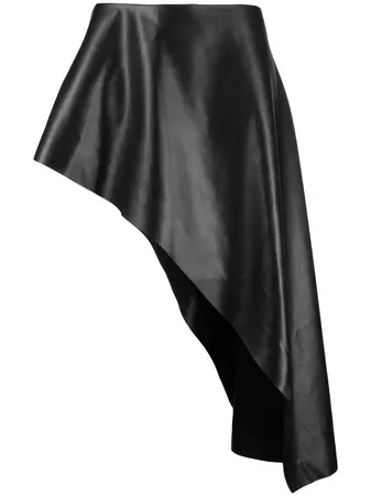 Stella McCartney Asymmetric Draped faux-leather Skirt - Farfetch