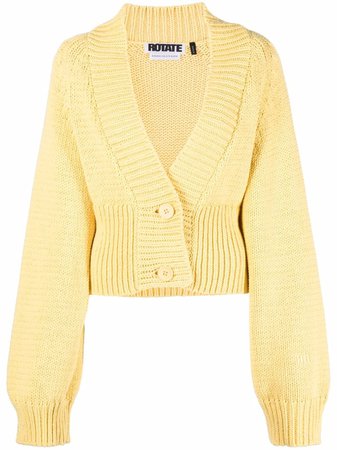 Shop ROTATE button-fastening V-neck cardigan with Express Delivery - FARFETCH