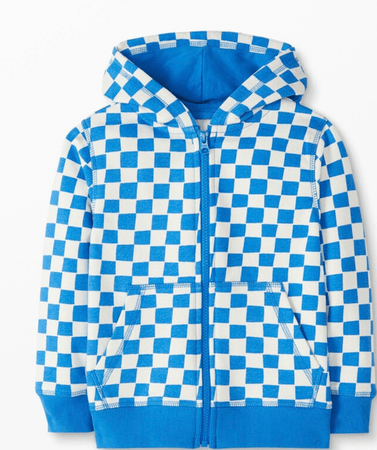 Hanna Andersson blue checkered hoodie
