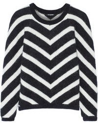 White and Black Chevron Crew-neck Sweaters for Women | Women's Fashion | Lookastic UK