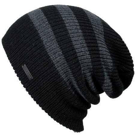 Mens Slouchy Beanie - The Forte - Black Beanie Hat - King and Fifth Supply Co.