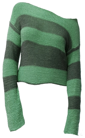 green off the shoulder sweater