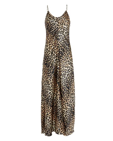 Leopard Silk Slip Gown