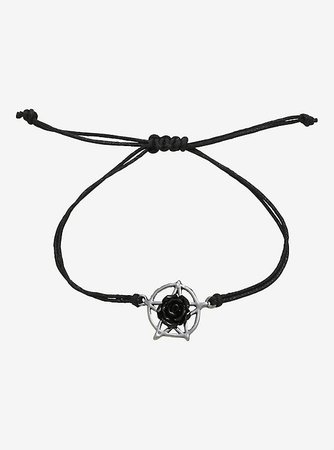 Pentagram Rose Cord Bracelet