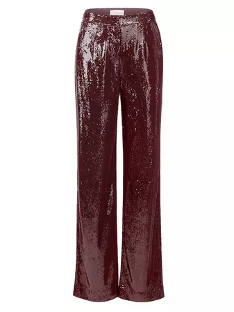 Shop Halston Kimberly Mid-Rise Sequin Pants | Saks Fifth Avenue
