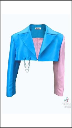 blue and pink blazer