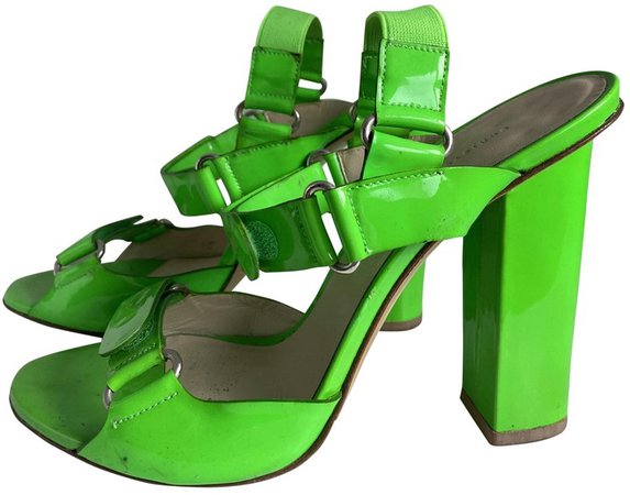 Green Patent leather Sandals