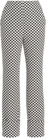 Erdem Warner Checkered Cotton-Blend Trousers