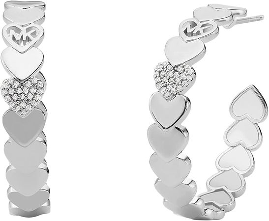 Amazon.com: Michael Kors Women's Silver-Tone Brass Hoop Earrings (Model: MKJ7982040): Clothing, Shoes & Jewelry