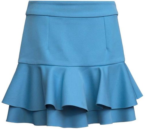 Manley Luna Ruffled Mini Skirt Blue