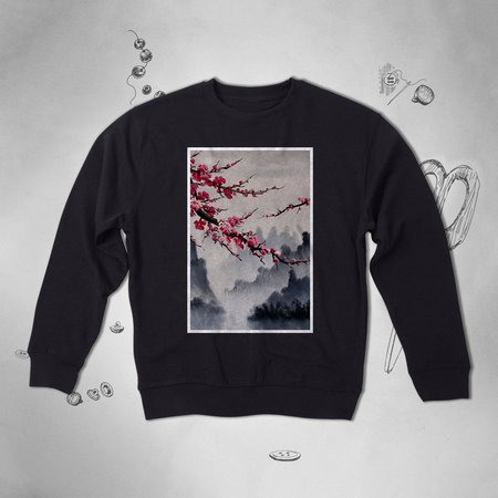 Sakura sweatshirt for Men Women Girls sweater Japanese Art | Etsy