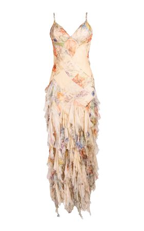 Alexander Mcqueen S/s 2004 Floral Print Bias Cut Silk Chiffon Flutter Gown By Moda Archive X Tab Vintage | Moda Operandi