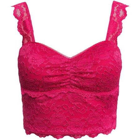 hot pink lace crop top