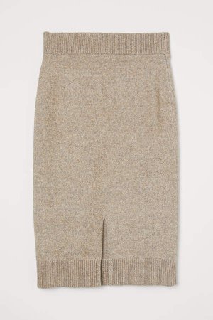 Knit Skirt - Beige