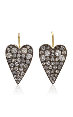 Sylva & Cie 18K Yellow Gold, Oxidized Silver and Diamond Earrings