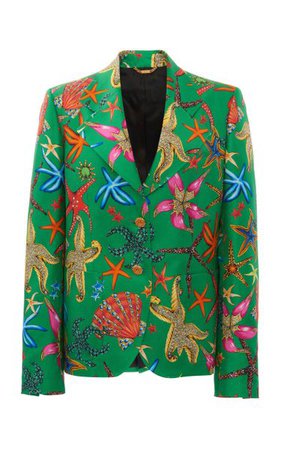 Printed Silk-Twill Blazer By Versace | Moda Operandi