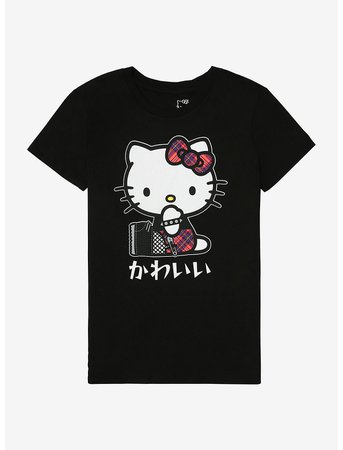 Hello Kitty Punk Katakana Girls T-Shirt