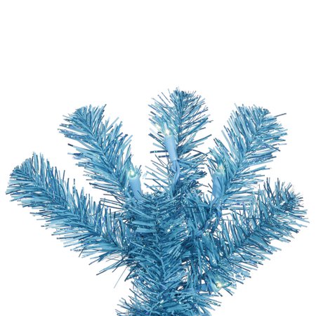 Vickerman 6.5' Sky Blue Pencil Artificial Christmas Tree, Blue Dura-lit Incandescent Lights