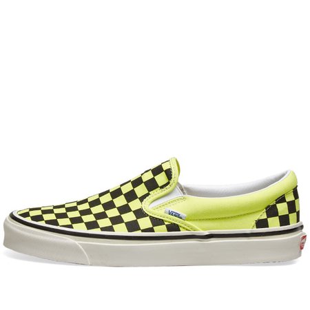 Vans Classic Slip-On 98 DX Yellow Neon & Checkerboard | END.