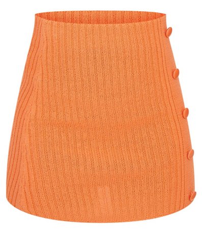 plt orange knit skirt