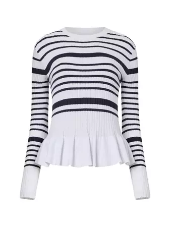 Onna Breton Sweater Summer White/ Marine | French Connection US