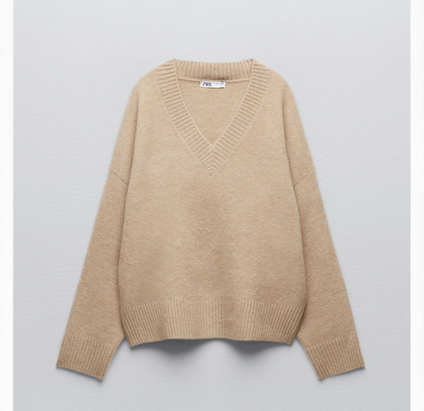 Zara knitted jumper beige