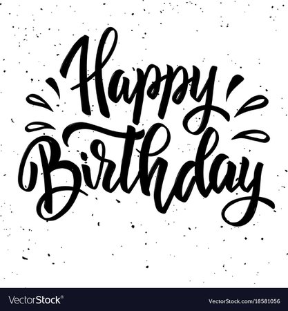 Happy birthday hand drawn lettering isolated on Vector Image