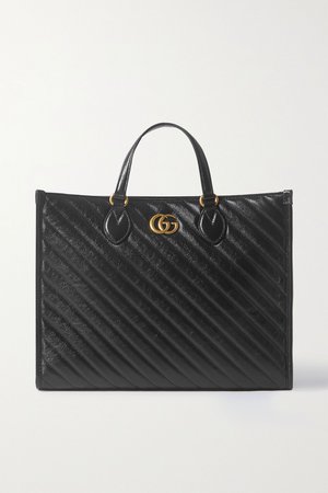 Black GG Marmont medium quilted leather tote | Gucci | NET-A-PORTER