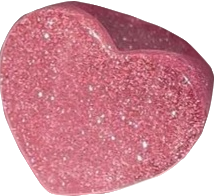 pink glittery heart shaped resin ring