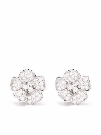 LEO PIZZO 18kt white gold Flora diamond earrings