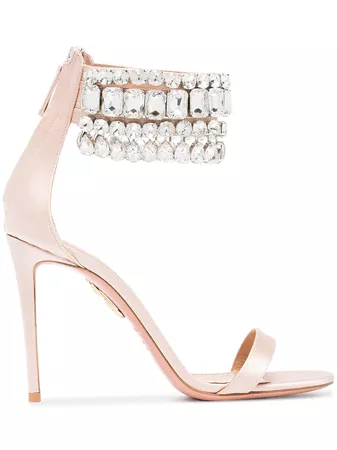 Aquazzura Pink Gem Palace 105 satin sandals £1,065 - Shop Online - Fast Global Shipping, Price