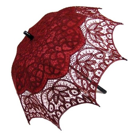 red lace parasol
