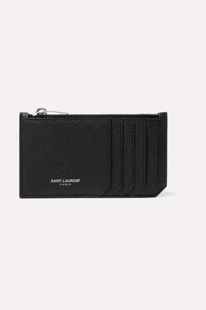 Textured-leather Cardholder - Black