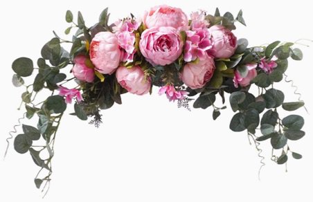 U'Artlines Floral Swag Artificial Flowers Peony Wreath Handmade Garland for Mirror Home Wedding Party Door Tabletop Decoration