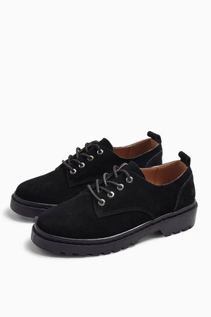 FURNACE Leather Black Lace Up Shoes | Topshop