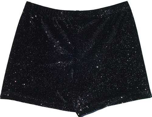 Snowflake Black Glitter Velvet Shorts