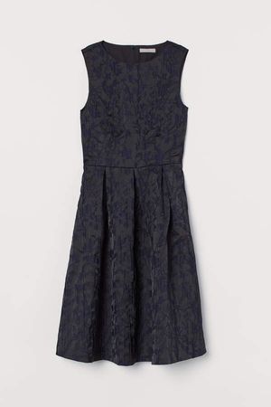 Jacquard-weave Dress - Blue