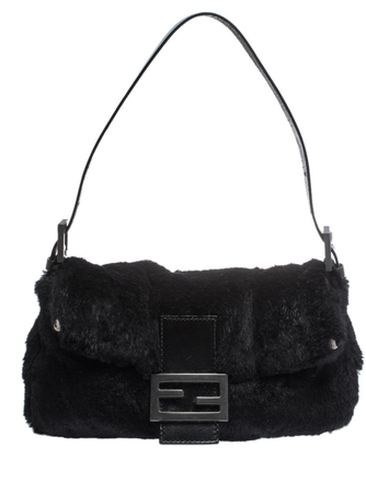 Black Fur Mamma Baguette Bag $5,000 | Fendi